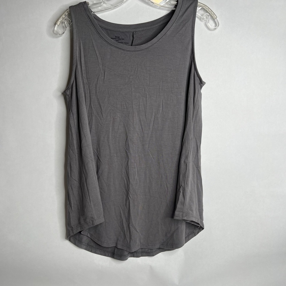 Drapey High Neck Gray Tank Top Shirt Women's Small Sleeveless Trendy